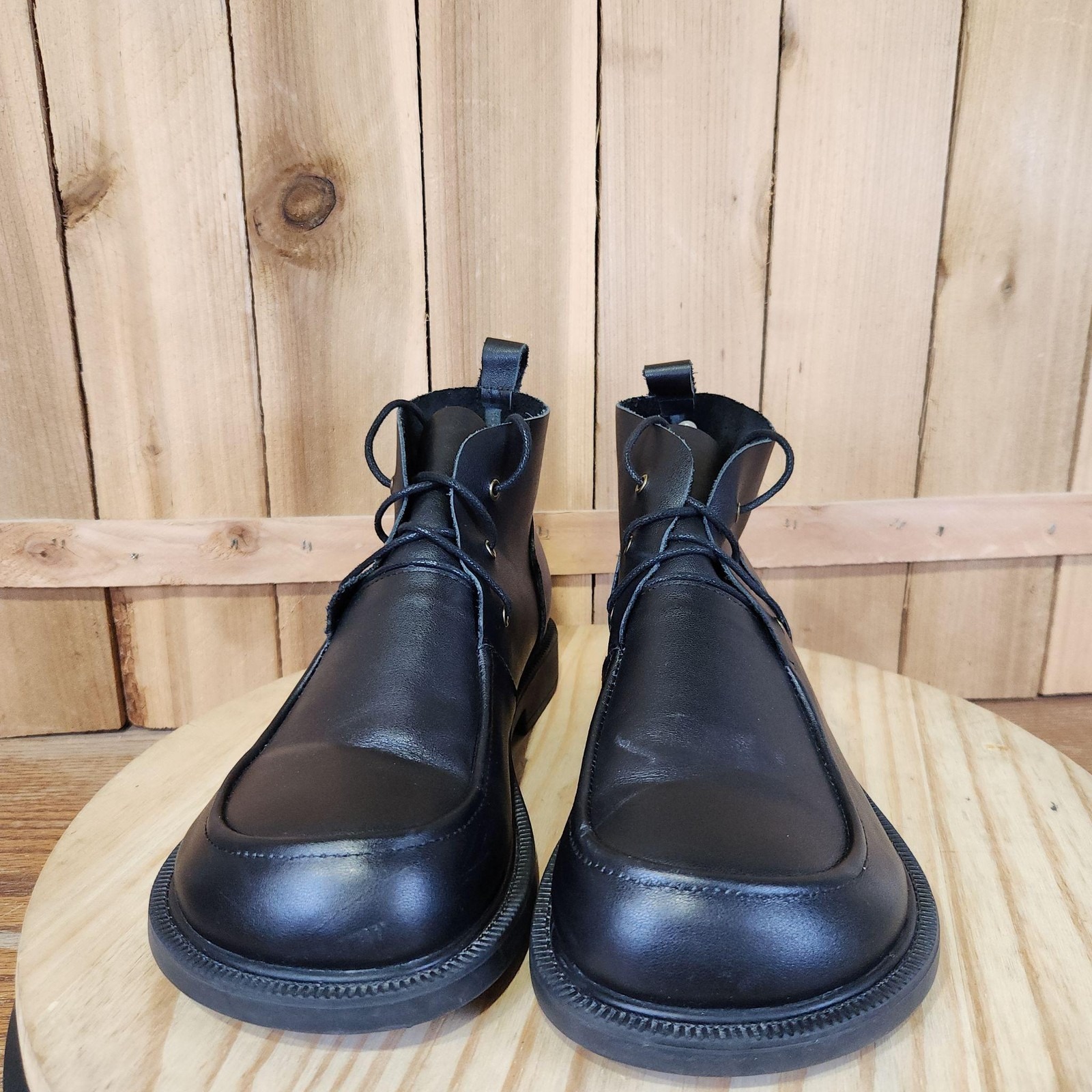 Dwarves Ankle Boots Womens 10.5 Eu 41 Black Leather Lace Up Oxford Wide Toe Box — image 2 of 8